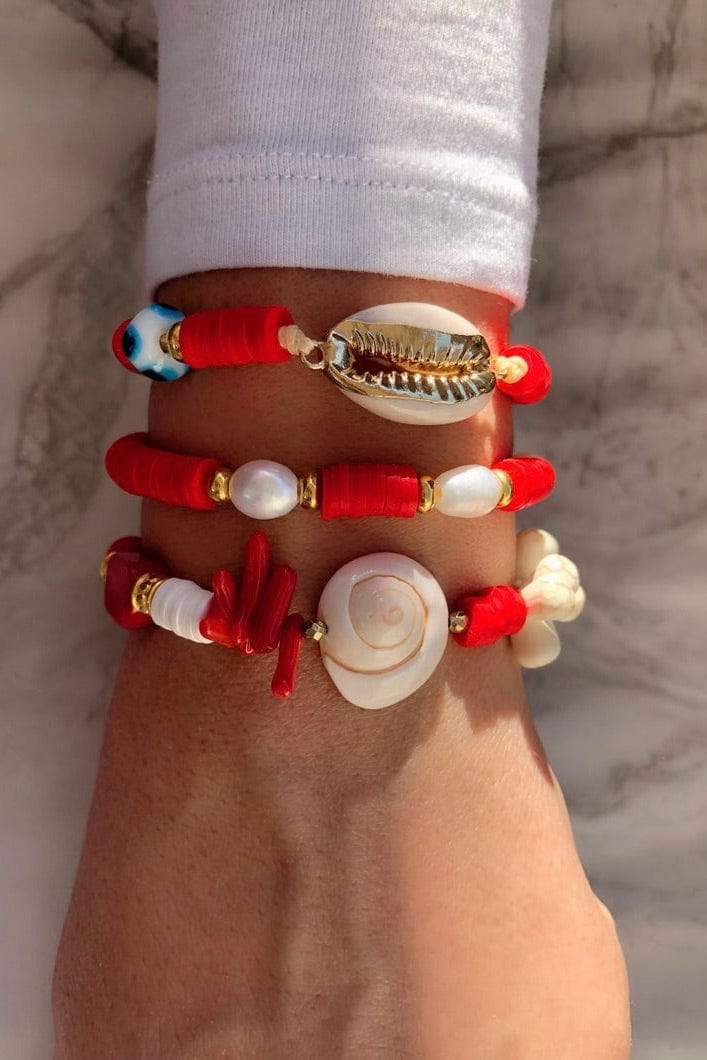 Parels Armband- Rood