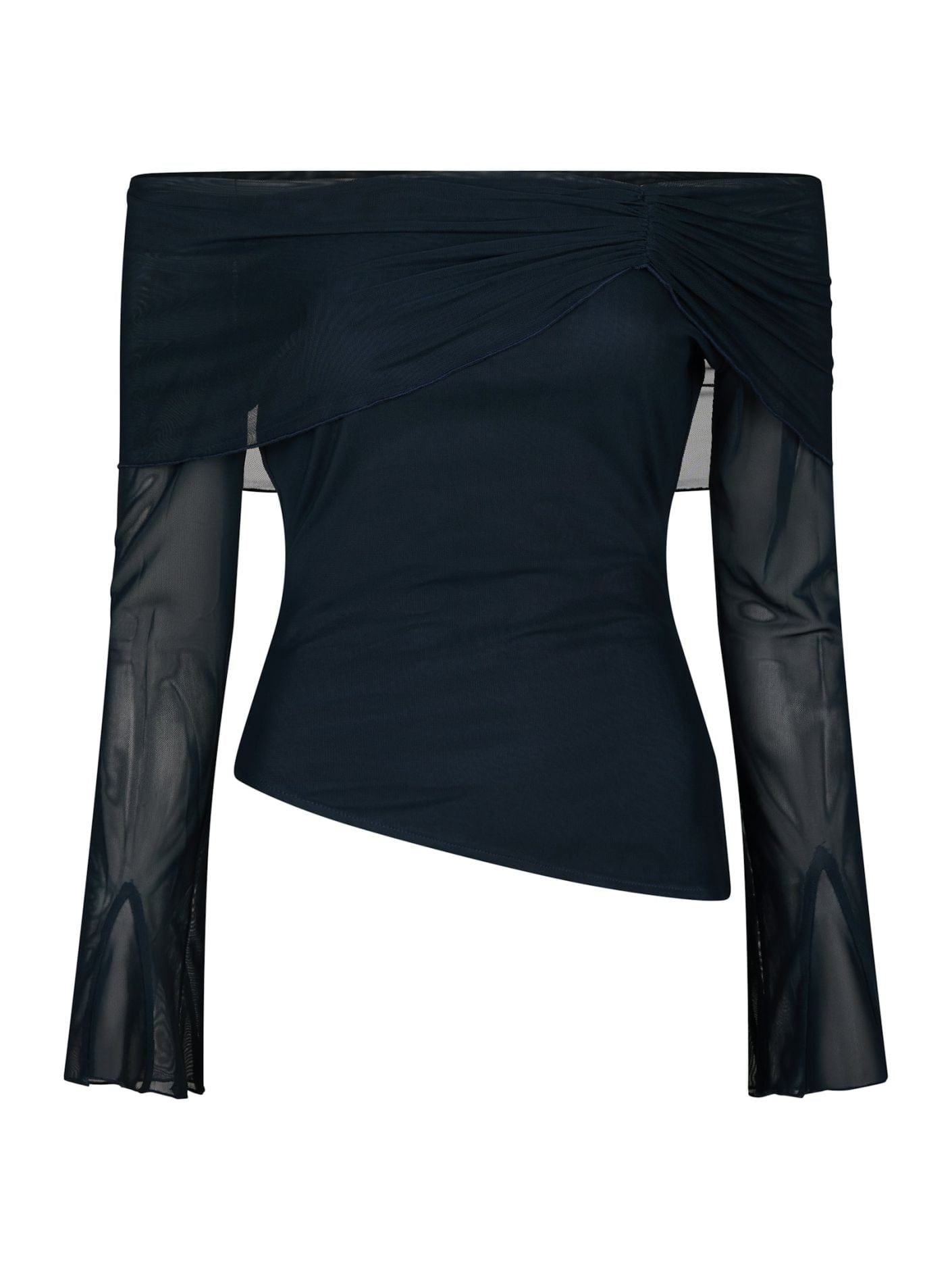 Addie Mesh Blouse - Donker Blauw