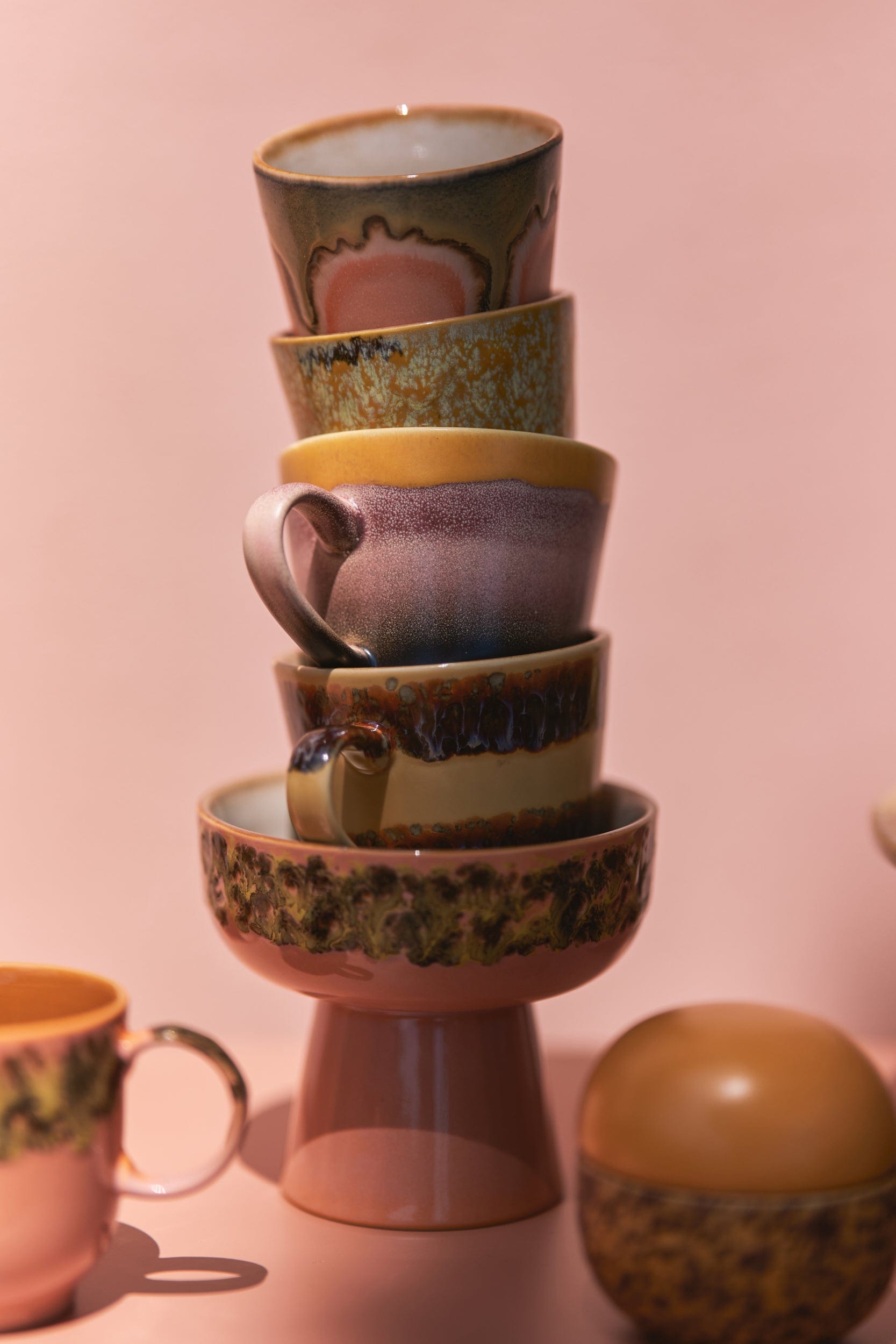 HKliving 70'S keramiek Americano Mok - Blossom