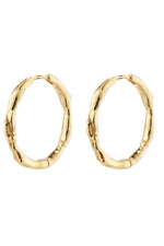 Eddy Recycled Organic Shaped Large Hoops - Goud
