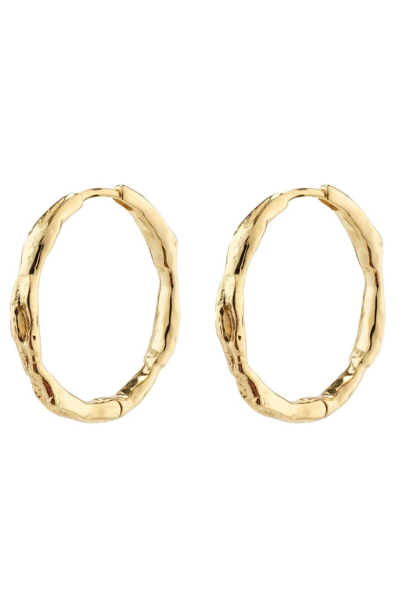 Eddy Recycled Organic Shaped Large Hoops - Goud