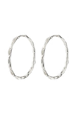 Eddy Recycled Organic Shaped Maxi Hoops - Zilver