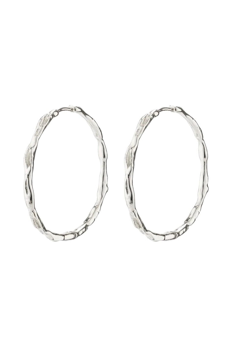 Eddy Recycled Organic Shaped Maxi Hoops - Zilver