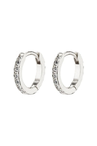 Ebna Crystal Huggie Hoops - Zilver