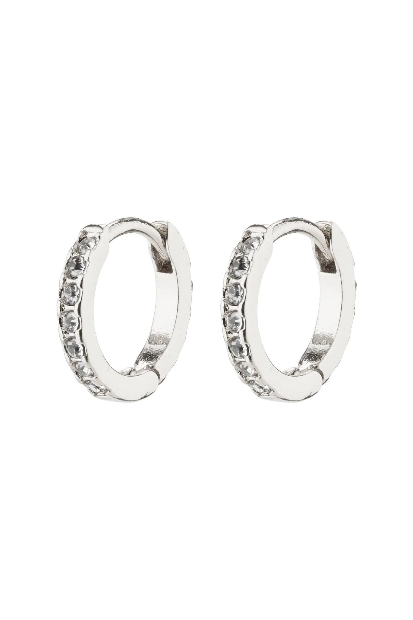 Ebna Crystal Huggie Hoops - Zilver
