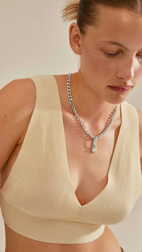 Charm Recycled Stone Bedel - Silver