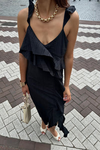 YASMia Maxi Jurk - Zwart