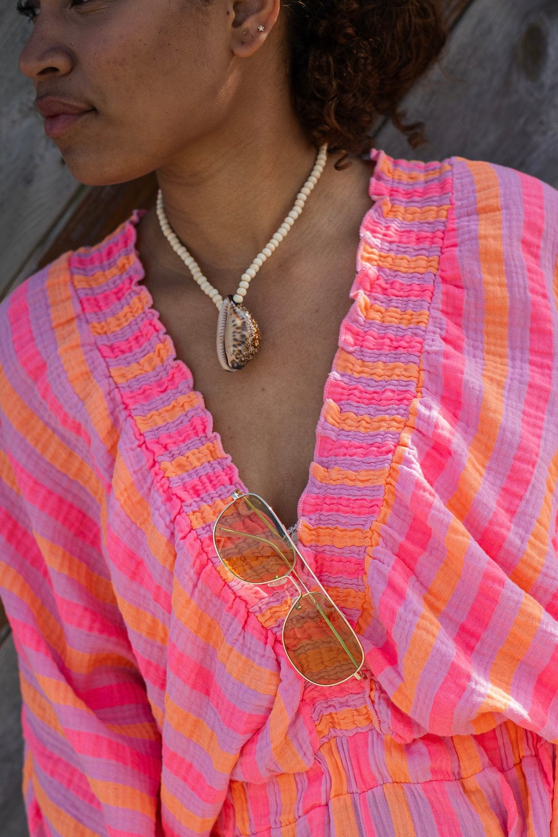 Tiger Shell Necklace - Off White