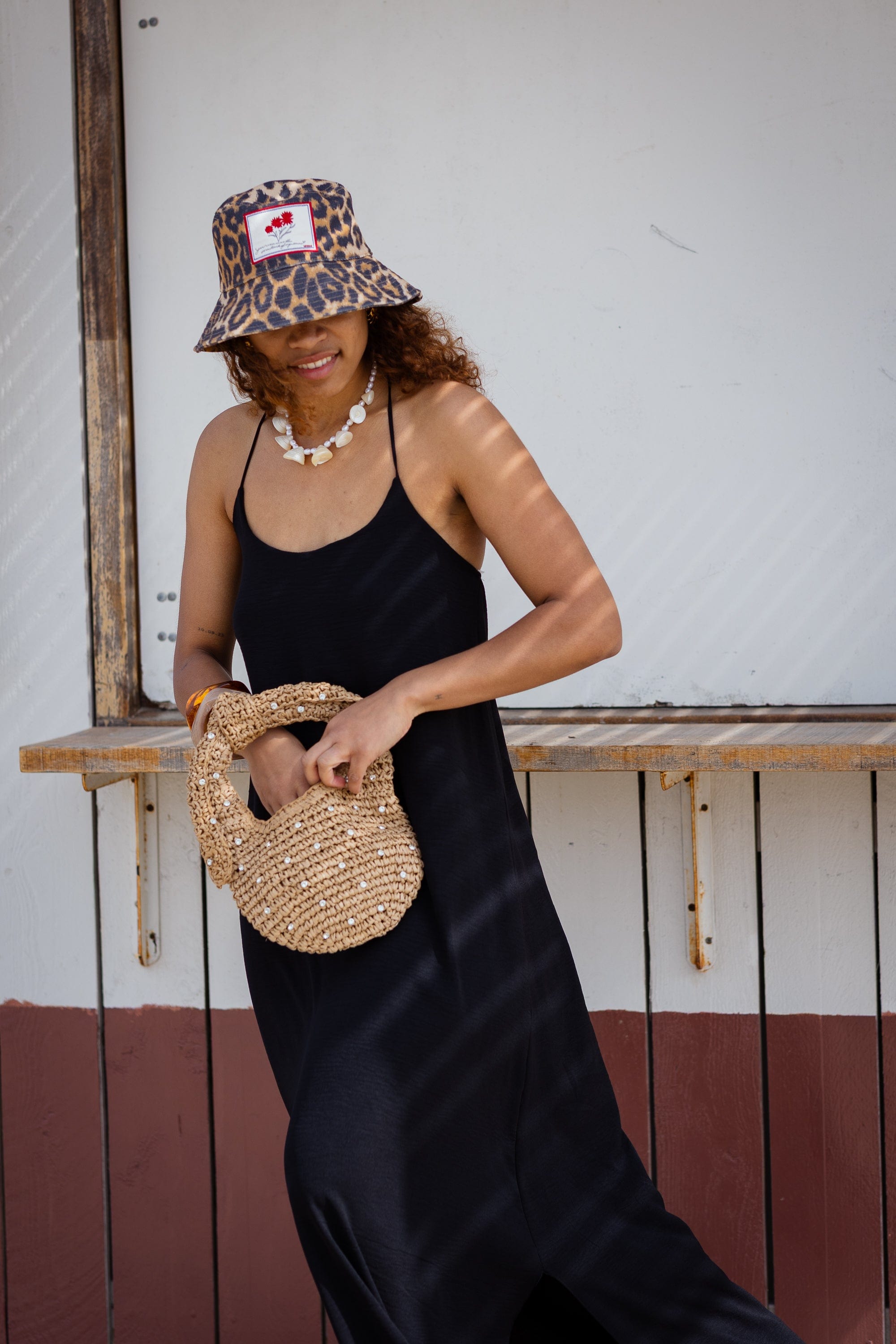 Leopa Canvas Bucket Hat - Bruin