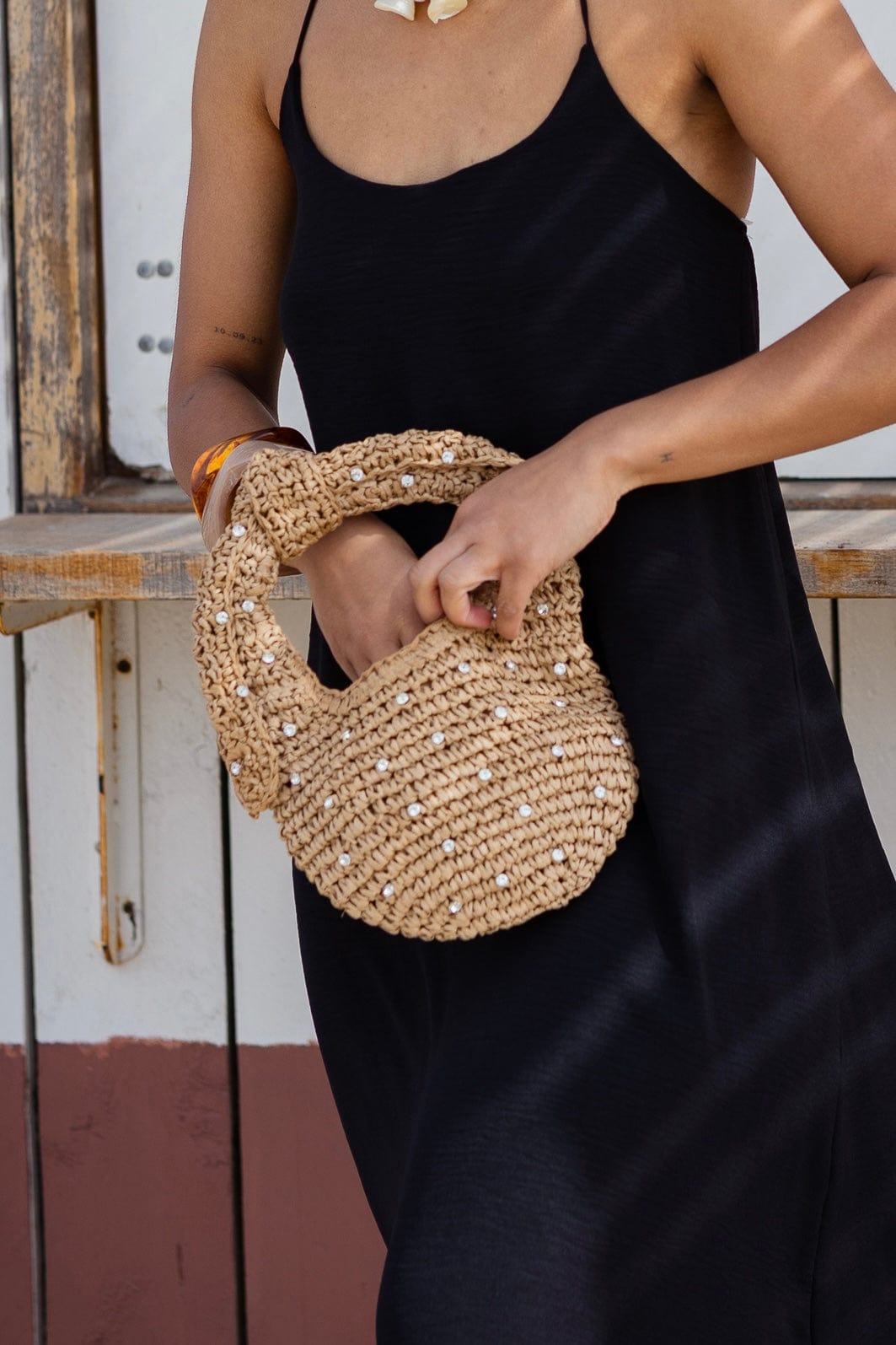 Casual Crystal Tas - Lichtbruin