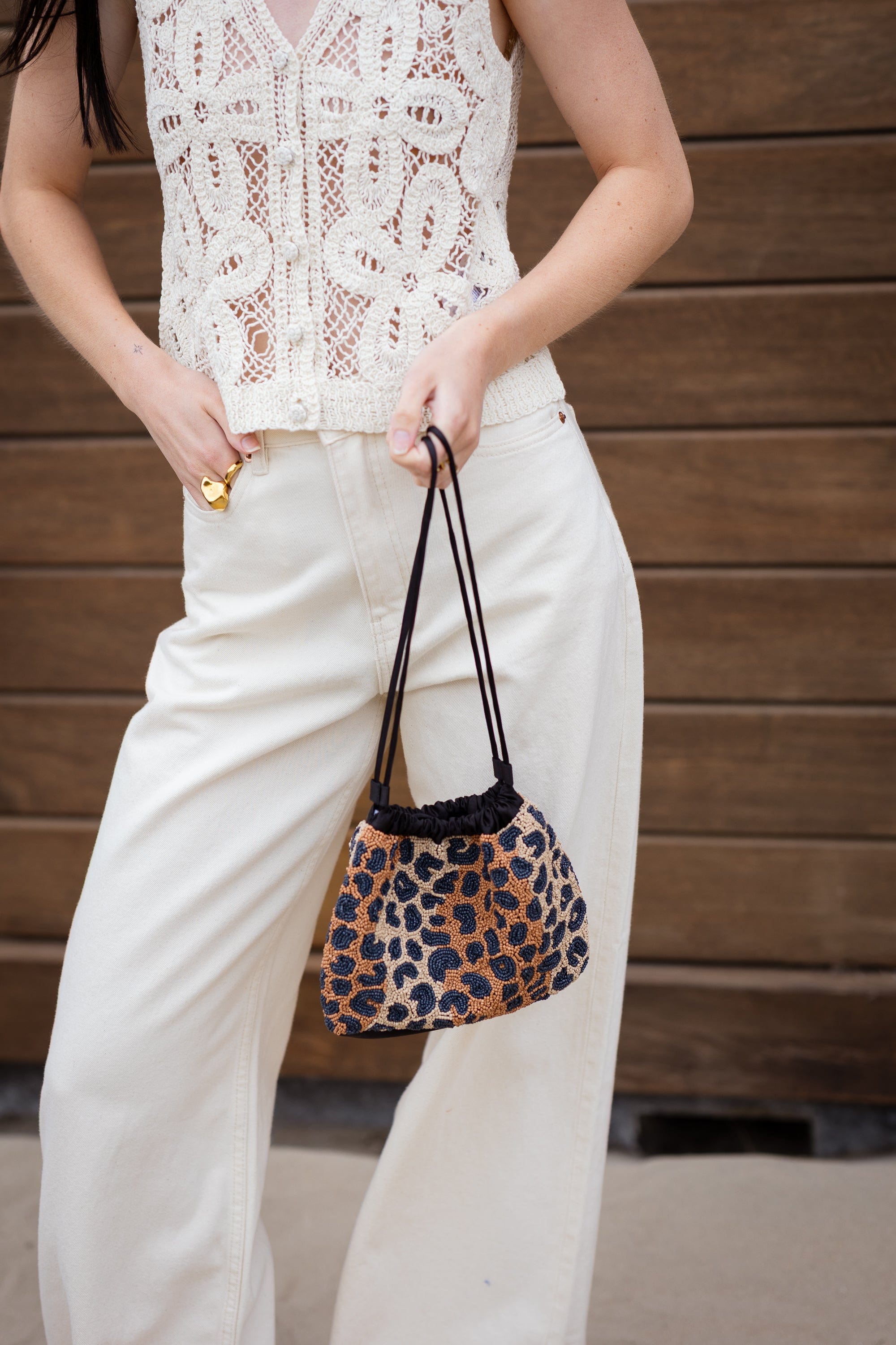 Leopa Giana Tas - Bruin/Zwart