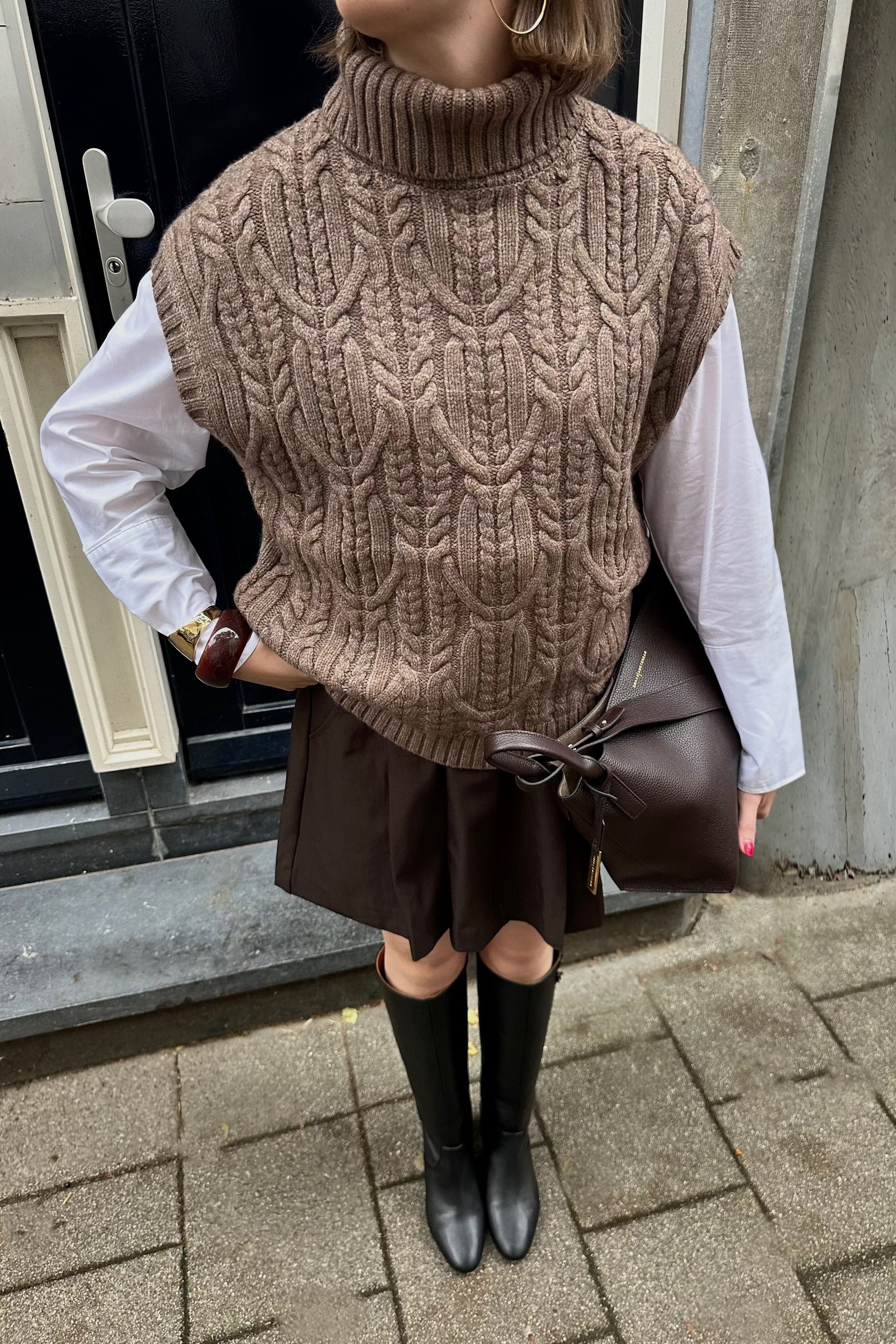 RowCC Oversized Cable Spencer - Bruin