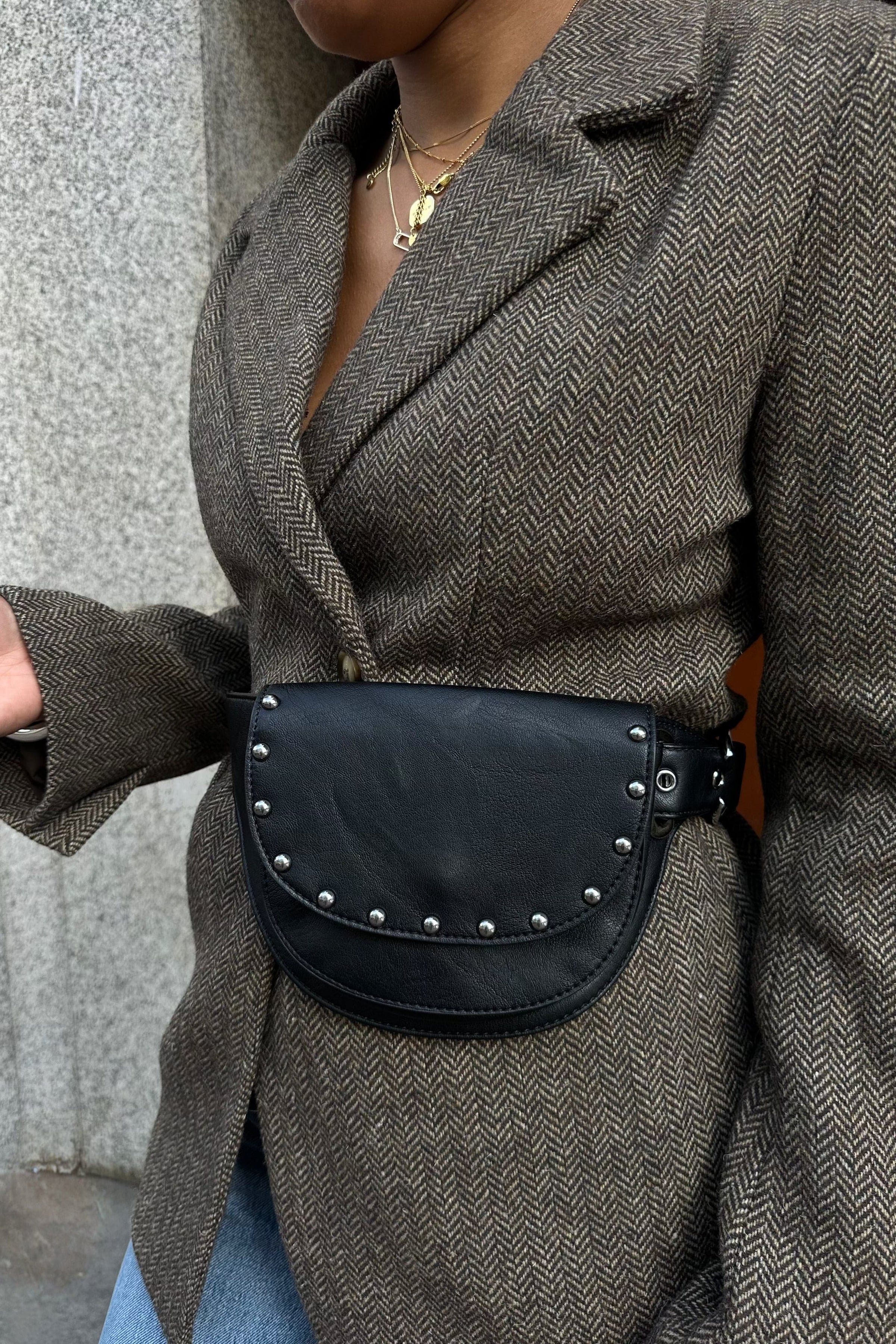Eliza Belt Studded Tas - Zwart