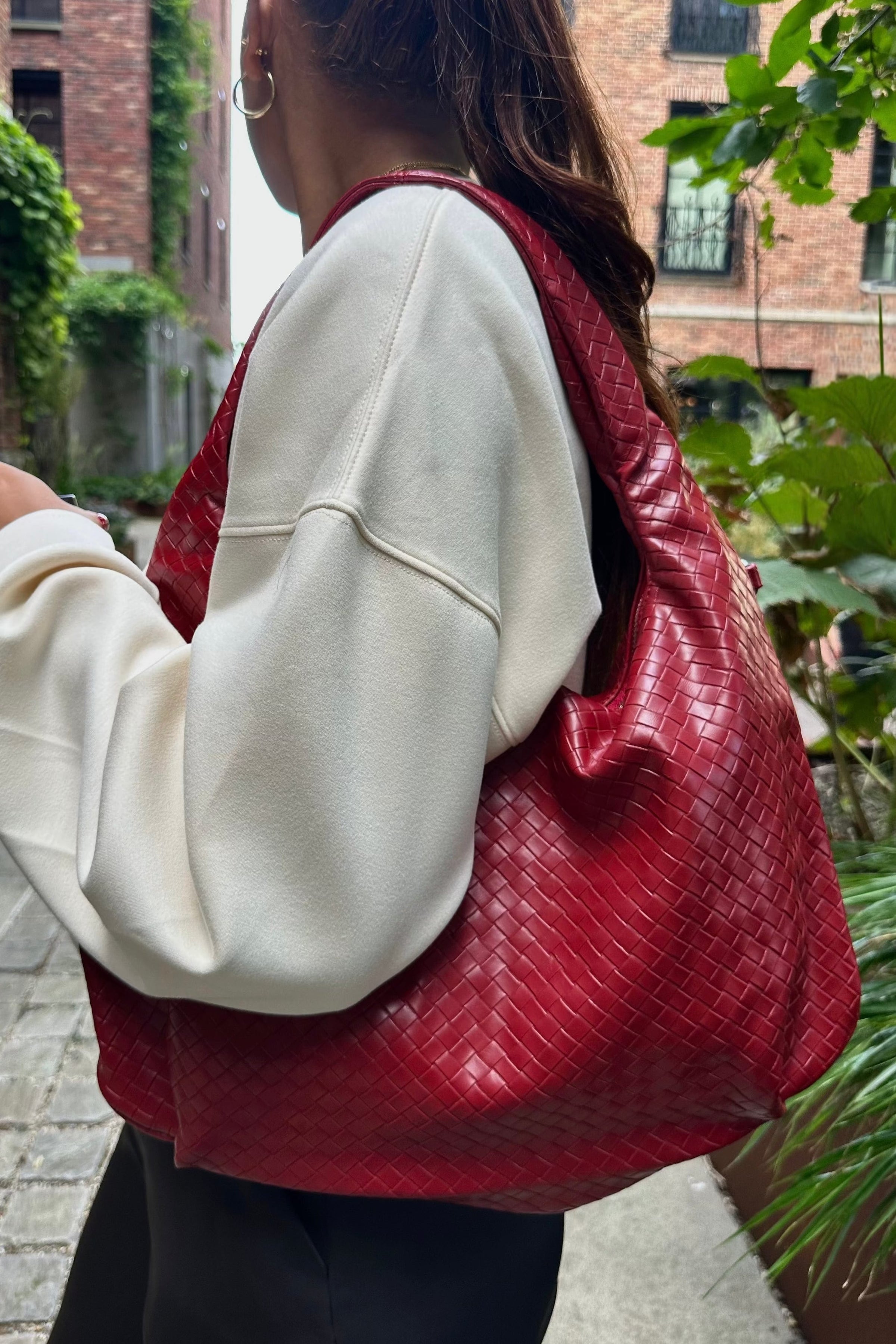 Peony Hobo Tas - Rood
