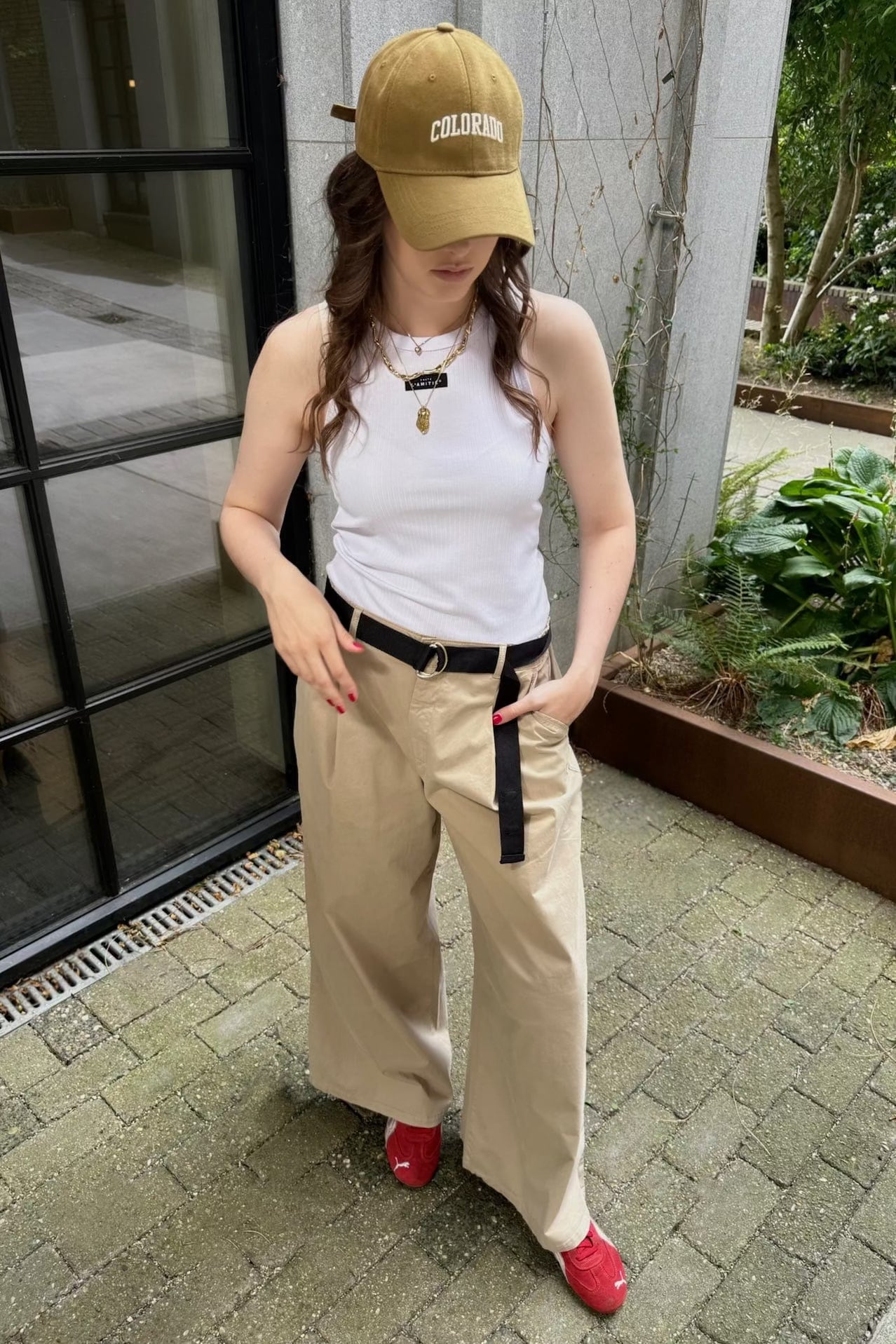 Wide Twill Pants - Taupe