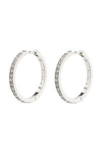Ebna Large Crystal Hoops - Zilver