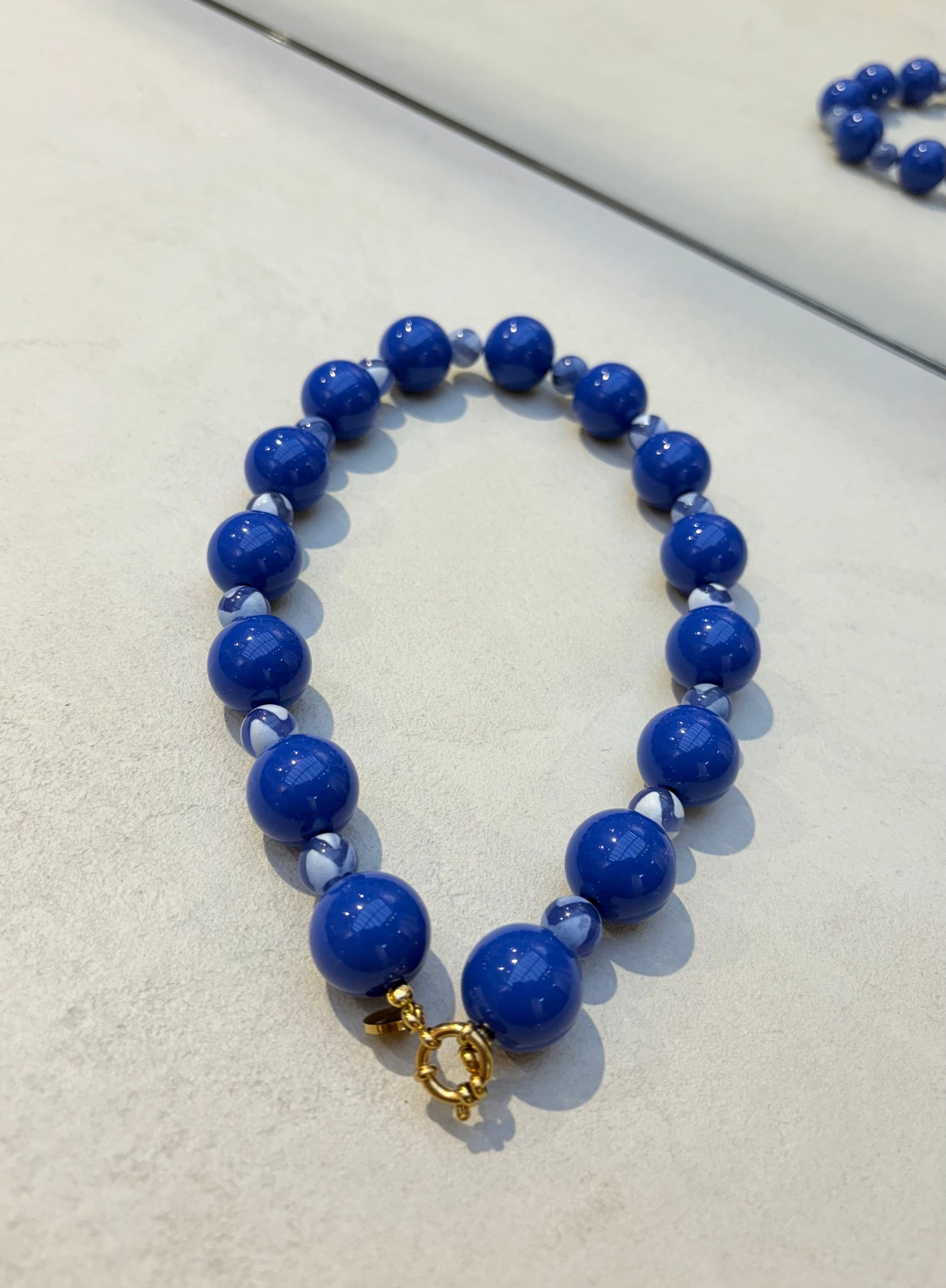 Zigzag Blue Ketting - Blauw