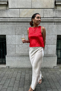 Vicky Heavy Satijnen Rok - Champagne