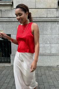 Vicky Heavy Satijnen Rok - Champagne