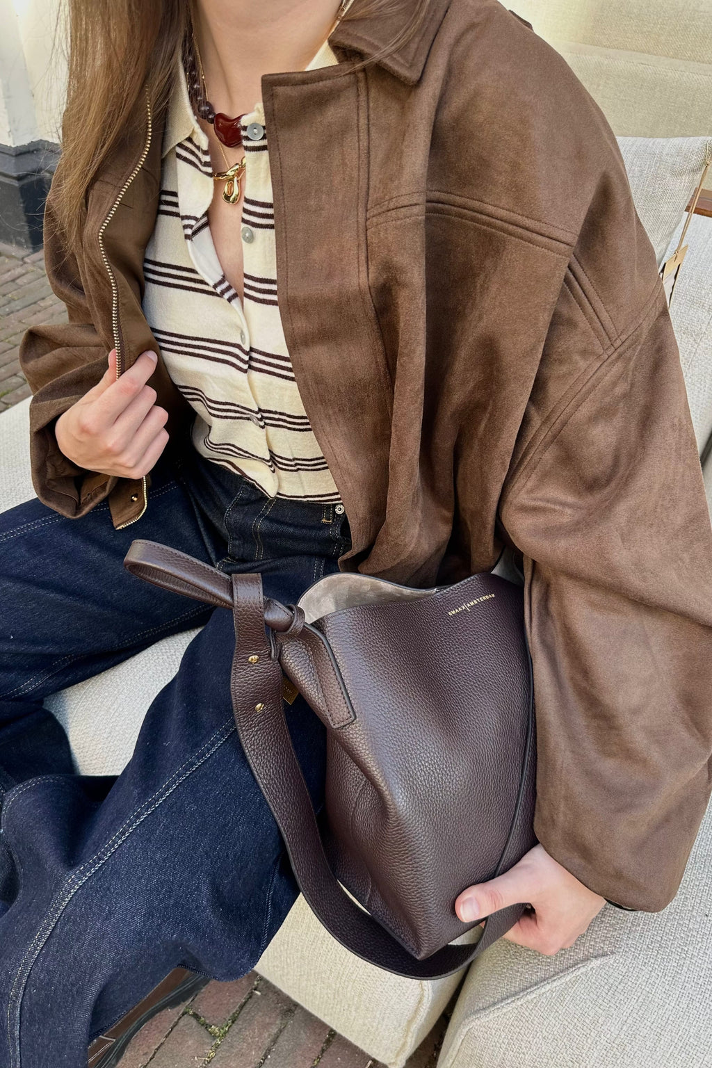 Katie Suede Jas - Bruin