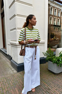 Wide Twill Pants - Wit