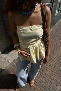 Mariella Strapless Top - Butter Yellow