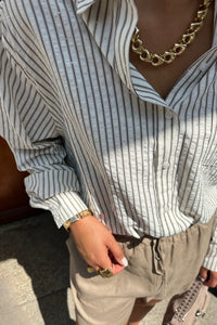 Dalma Gestreepte Blouse - Bruin