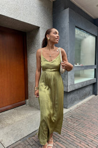 Savani Long Soft Dress - Groen