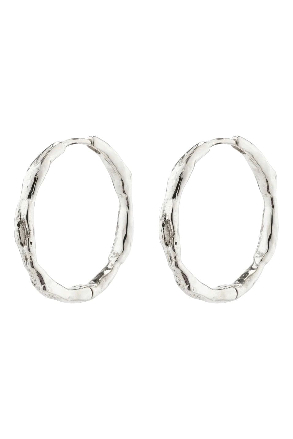 Eddy Recycled Organic Shaped Large Hoops - Zilver
