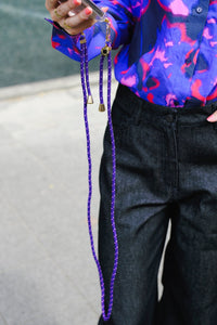 Multi Kleurrijk Lang Telefoonkoord - Blauw/Roze