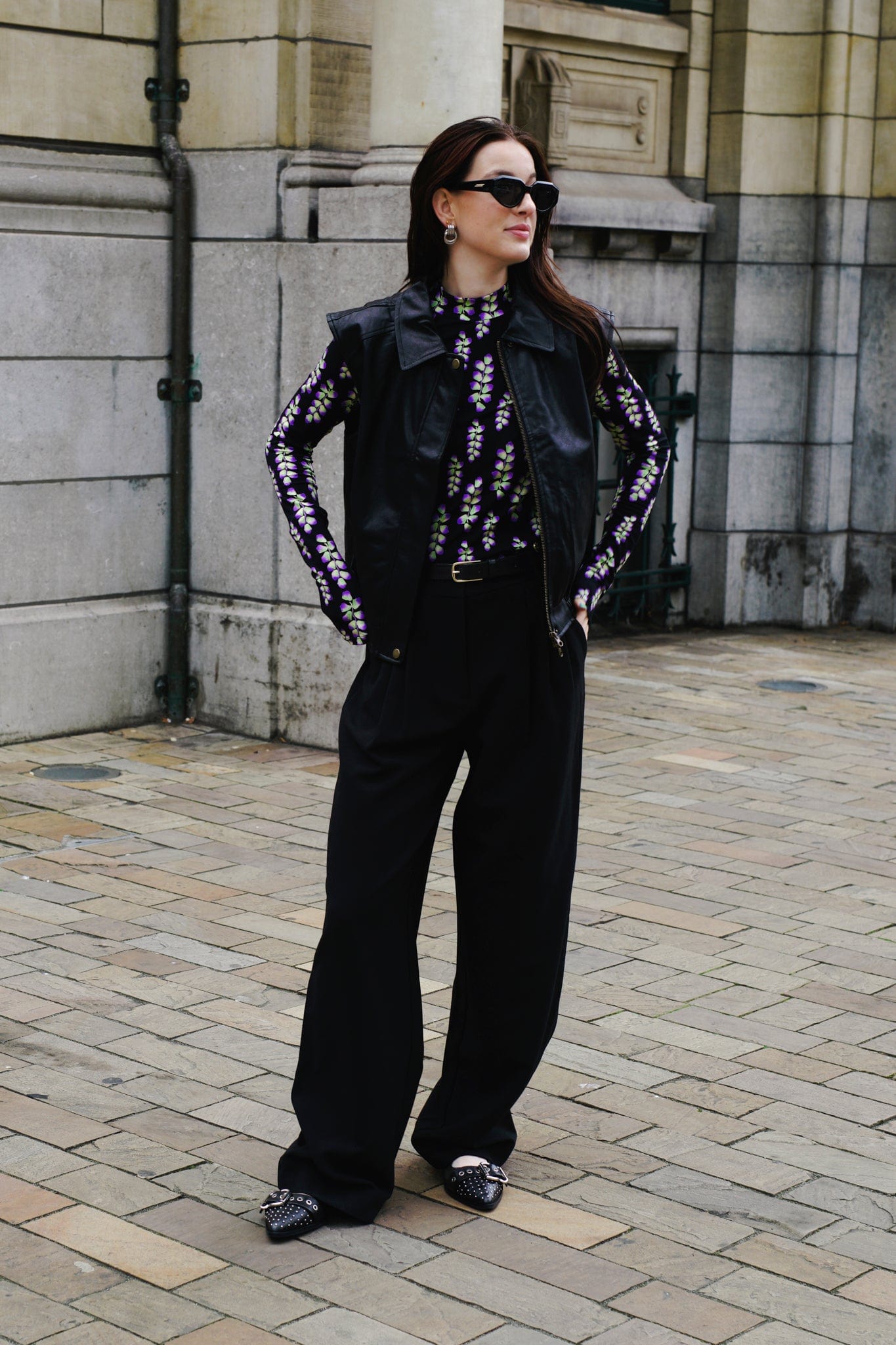 Vola Pleat Pantalon - Zwart