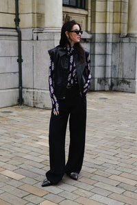 Vola Pleat Pantalon - Zwart