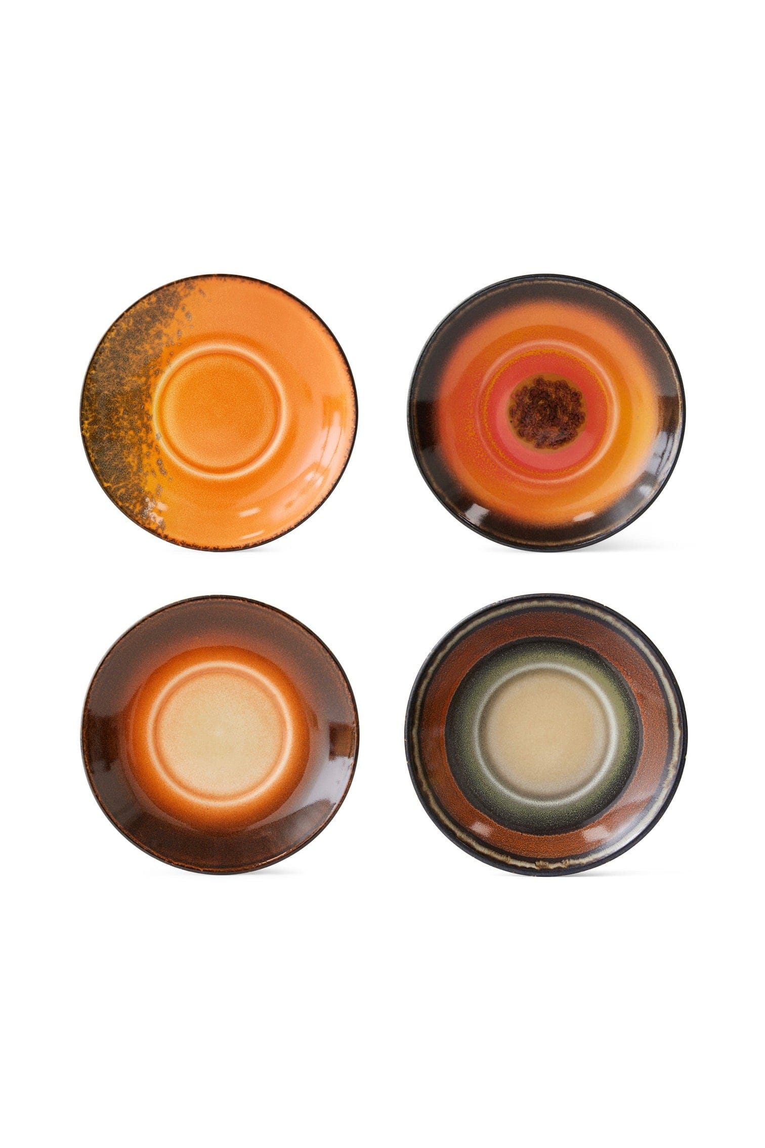70s Ceramics: Saucers Roasts (Set of 4)