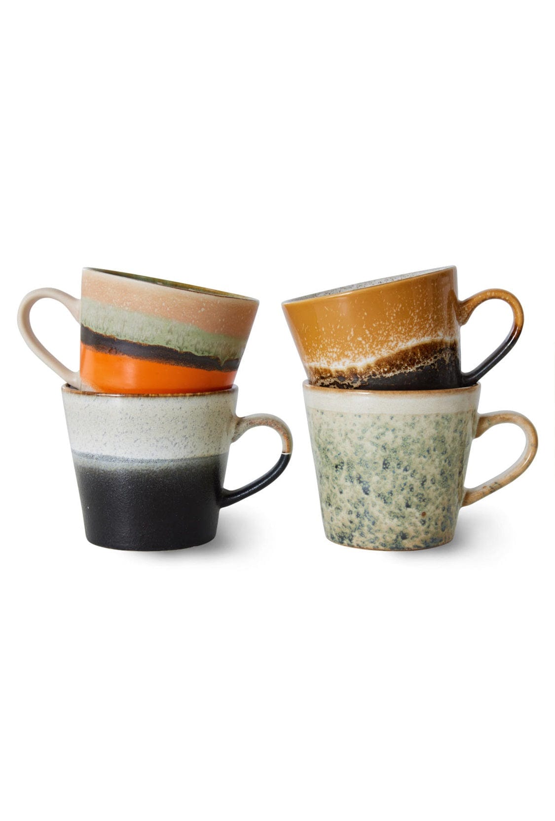 HKliving 70's keramiek Cappucino Mokken Verve - ACE7236