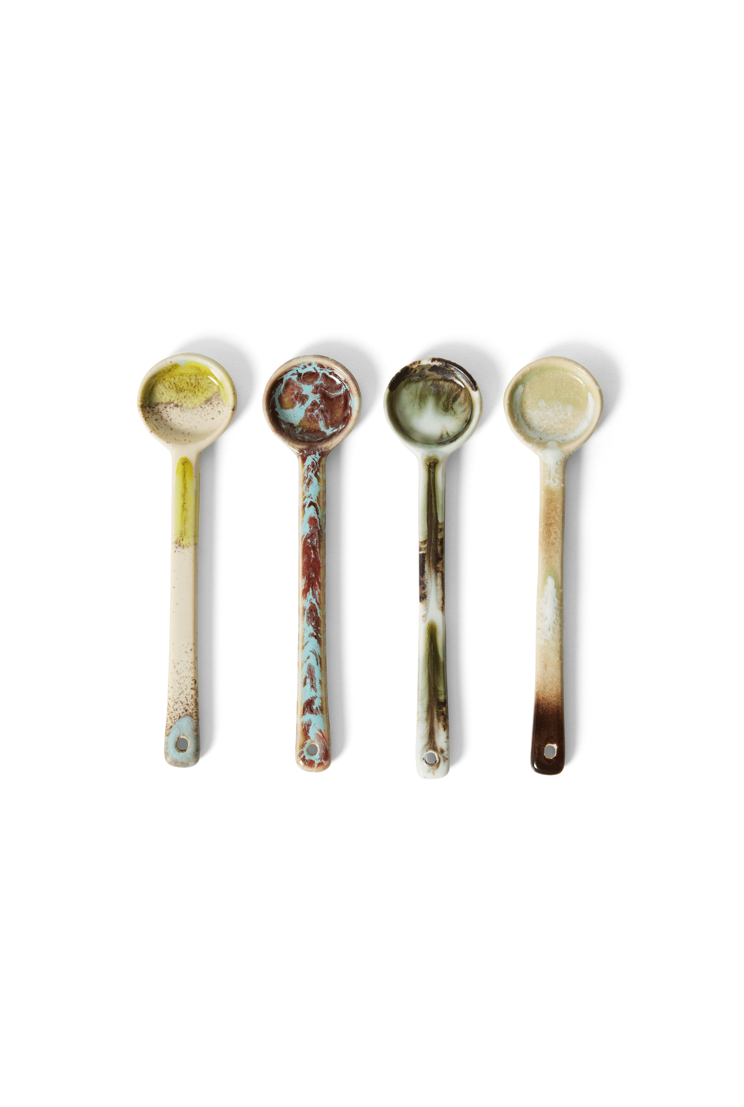 HKliving 70'S keramiek Grote Lepels - Breeze (set van 4)