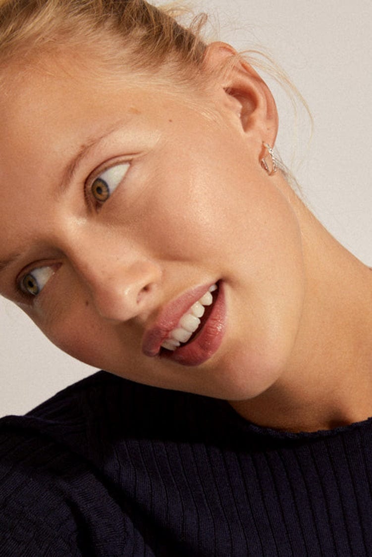 Eddy Recycled Organic Shaped Medium Hoops - Zilver