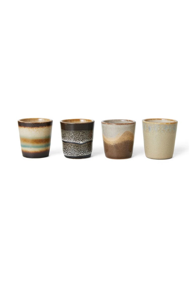 Jaren 70 Keramiek Eierkopjes - Graniet (Set van 4)