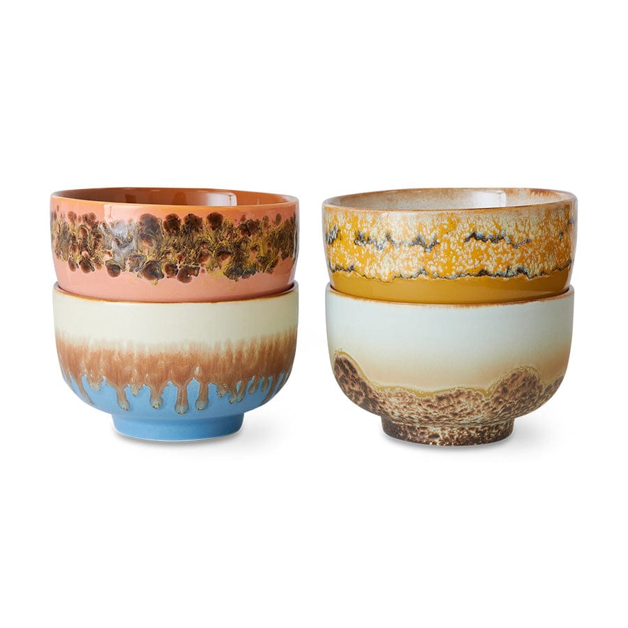 HKliving 70's Ceramics Noodle Bowls - Seabreeze