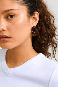 Lian Oorbellen - Goud/Bruin