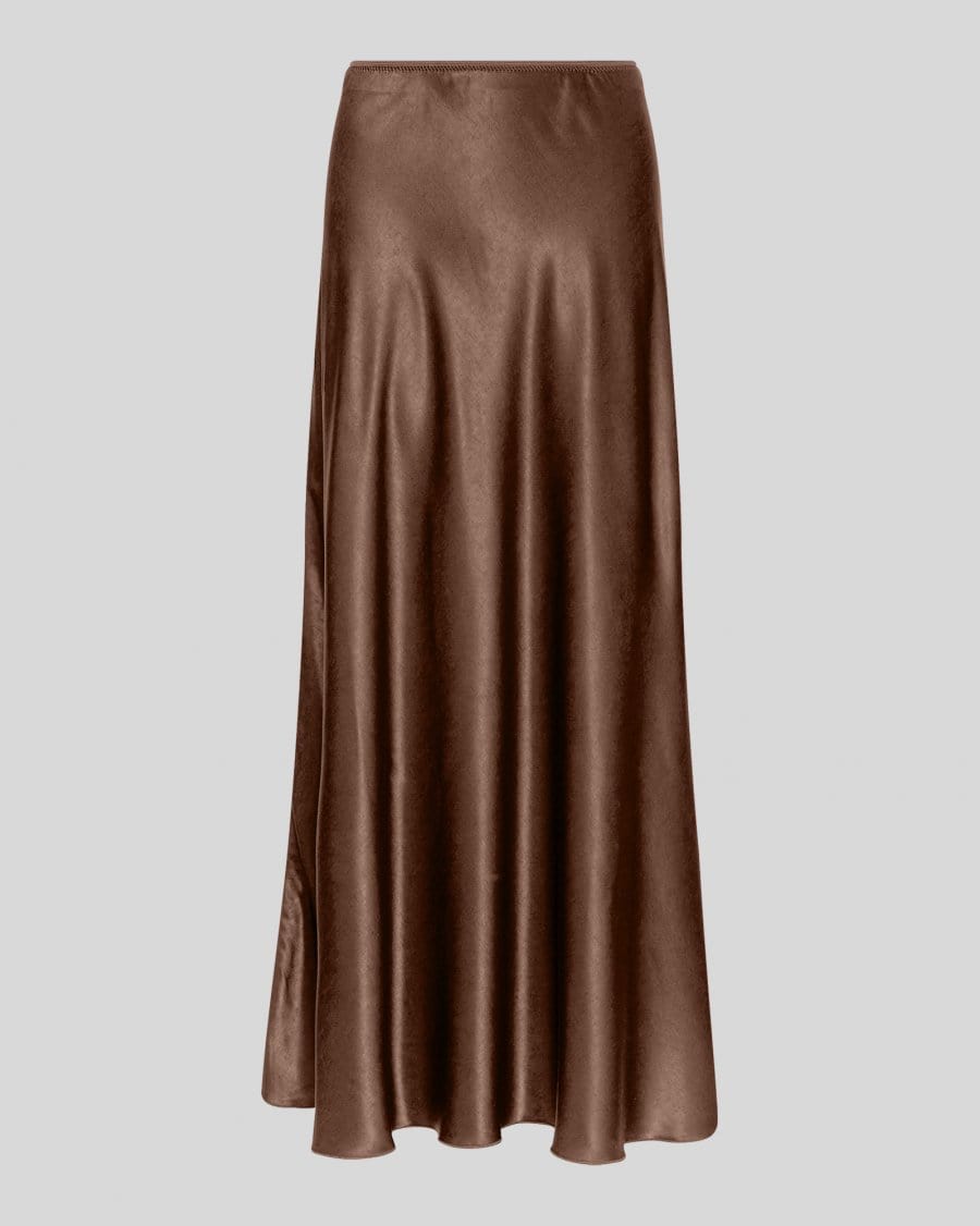 MSCHNicolette Ullas Satijnen Rok - Slate Black