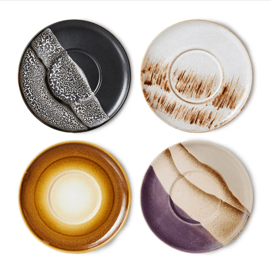HKliving 70'S keramiek schoteltjes Big Sur (set van 4)