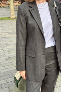SLWOversized Malia Blazer - Donkergrijs