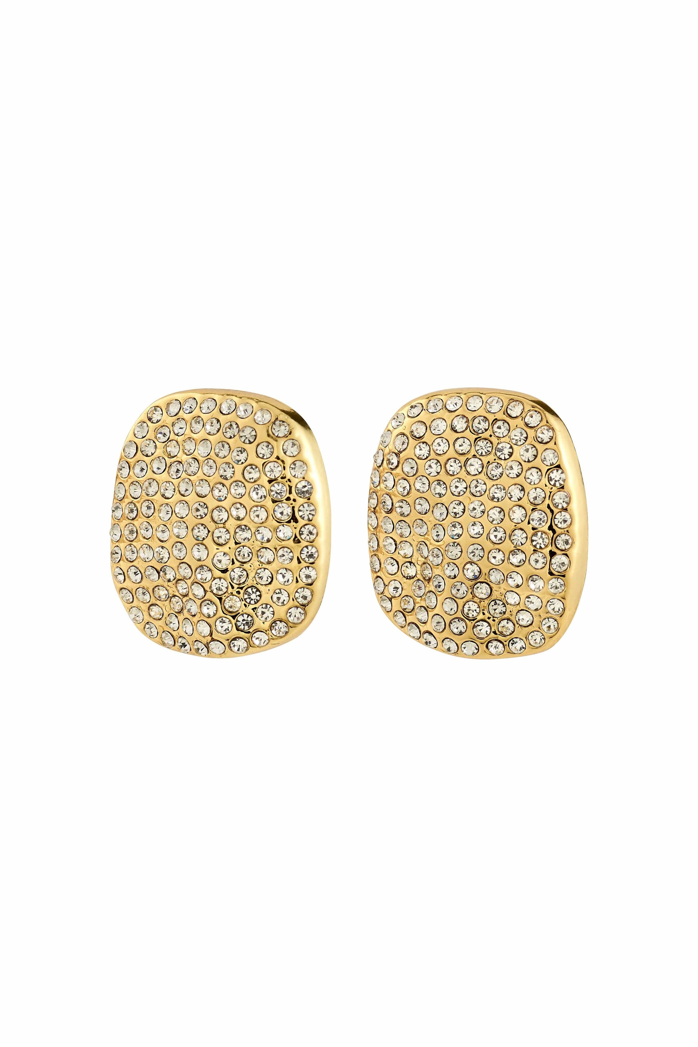 Ember Grote Strass Oorbellen - Goud