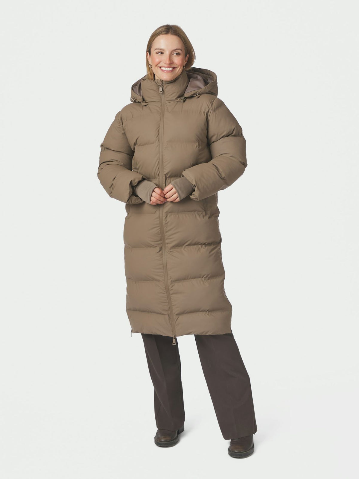 Viviana Puffer Jas - Dark Taupe