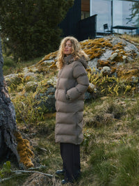 Viviana Puffer Jas - Dark Taupe