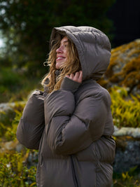 Viviana Puffer Jas - Dark Taupe