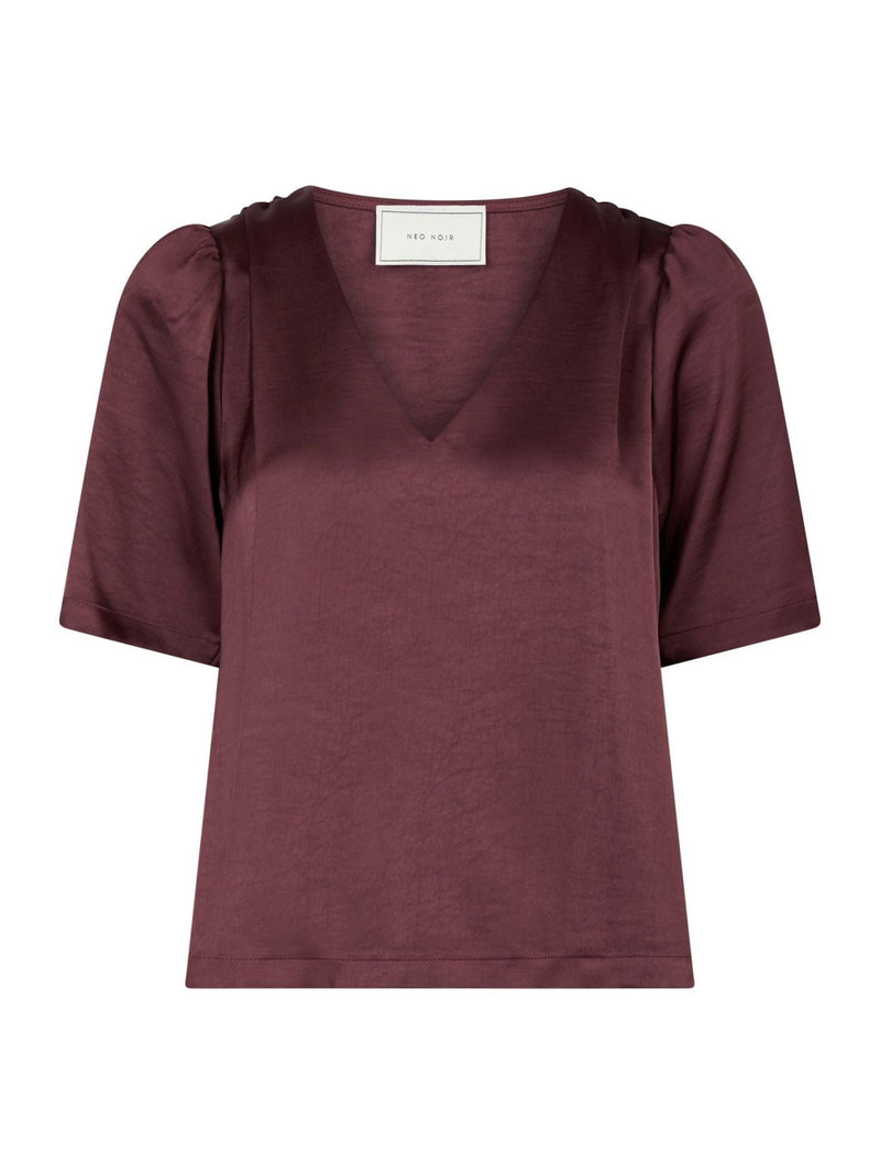 Largo Satijnen Blouse - Bordeaux