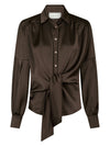 Naja Satin Shirt - Donker Bruin