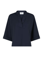 Luma Crepe Blouse - Navy