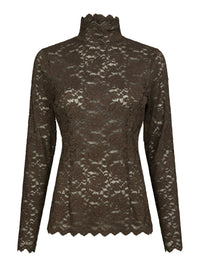 Liza Kanten Top - Bruin